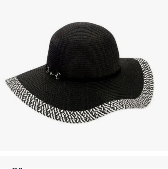 🆕Horsebit Black Floppy Hat w/ White Accent Border Size OSFM - Picture 2 of 2